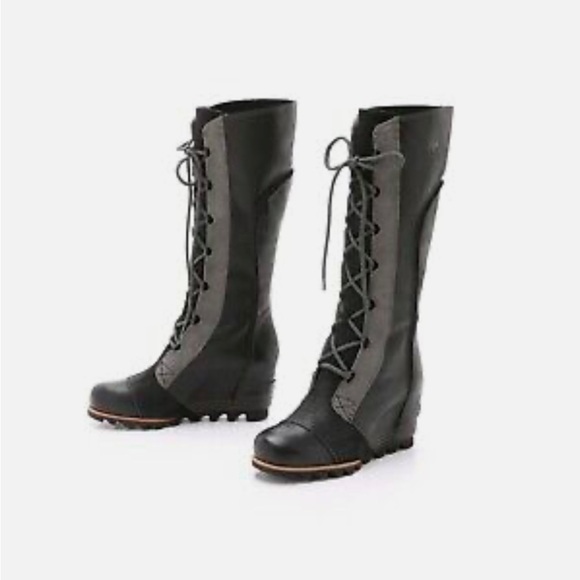 Sorel Cate the Great Knee High Wedge Lace Up Boot - Picture 2 of 14